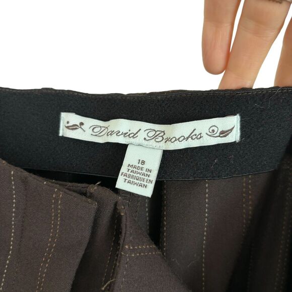NWT Vintage David Brooks Brown Straight Leg Dress Pants Women’s 18 - Picture 2 of 7